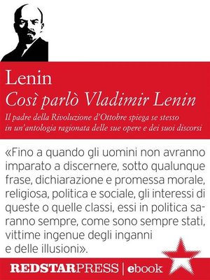 cover image of Così parlò Vladimir Lenin